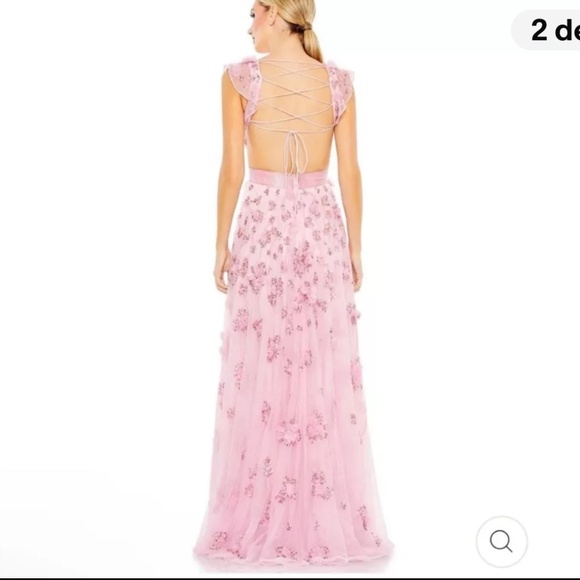 Mac duggal 93692 floral embellished lace up gown size 10 - Picture 2 of 4